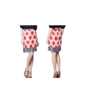 Maeve Anthropologie Multicolor Pink Spotted 100% Silk Pencil Skirt , Size 4 (US)